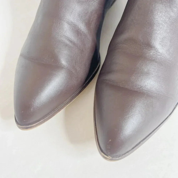 Nine West Brown Leather Faux Suede Knee High Pointed Toe Boots Size 10 - Picture 9 of 11